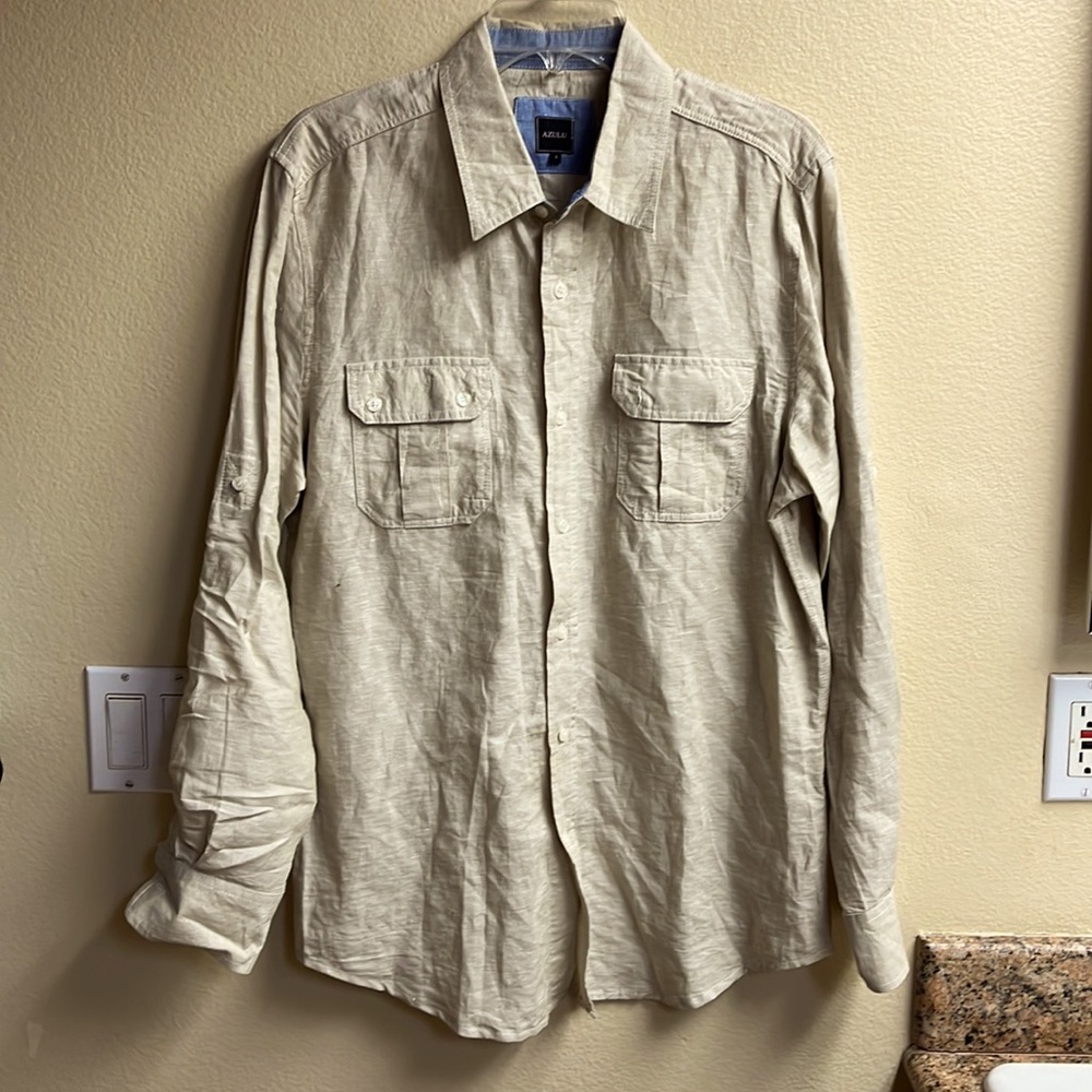 Anthropology Azulu men’s linen shirt